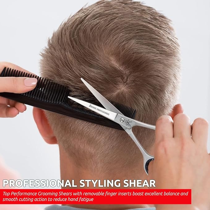 Hair Cutting Scissors, All Purpose 8 Inch Stainless Steel, Sharp Edge Blades, Dog Grooming Scissors, Hairdressing Texturizing Salon Razor Edge Scissor, Hair Shears for Barber Scissor
