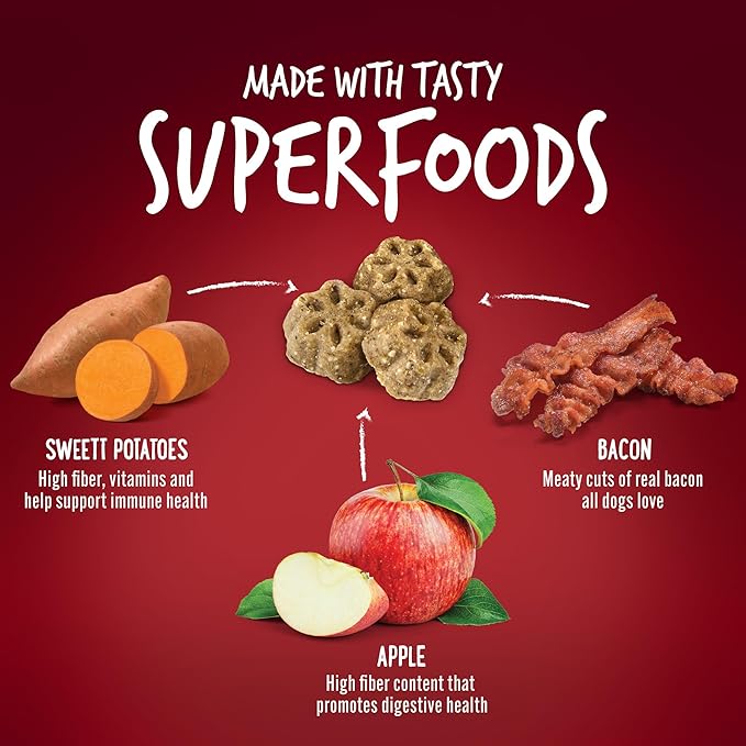 Fruitables Skinny Mini Dog Treats Healthy Apple Bacon Flavored Dog Snacks Low Calorie Training Treats Wheat, Corn & Soy Free 5 Ounces (Pack of 4)