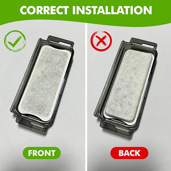 6 Pack Dog Water Fountain Filters and 6 Pack Sponges, Suitable for Stainless Steel Dog Water Fountain (PF-SS-01/PF-SS-02/PF-SS-04), High Efficiency Filtration, Idividual Package