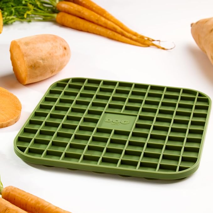 DOG by Dr. Lisa Lick Mat for Dogs - Grooming & Bath Time Mat - Suction Cup Slow Feeder Pad for Dogs - 53 Suction Cups - Great for Brushing, Washing & Feeding - Dishwasher Safe - Vet Created