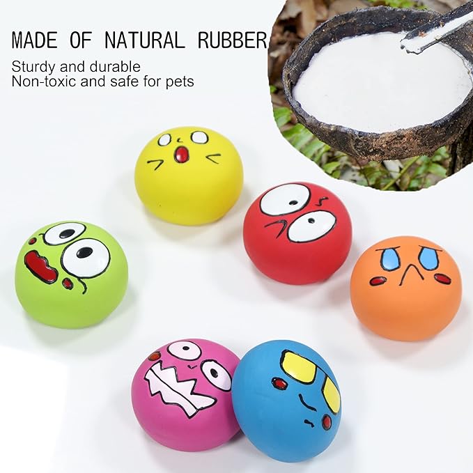 Latex Squeaky Dog Toys Rubber Funny Cute Interactive Fetch Animal Dog Balls for Puppy Small Pet Dogs 6 Pcs/Set