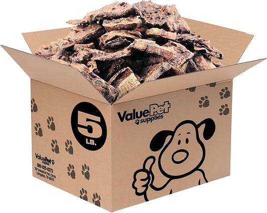 ValueBull Lamb Lung Wafers for Dogs, Premium 5 Pound - All Natural Treat, Soft & Chewy, Single Ingredient