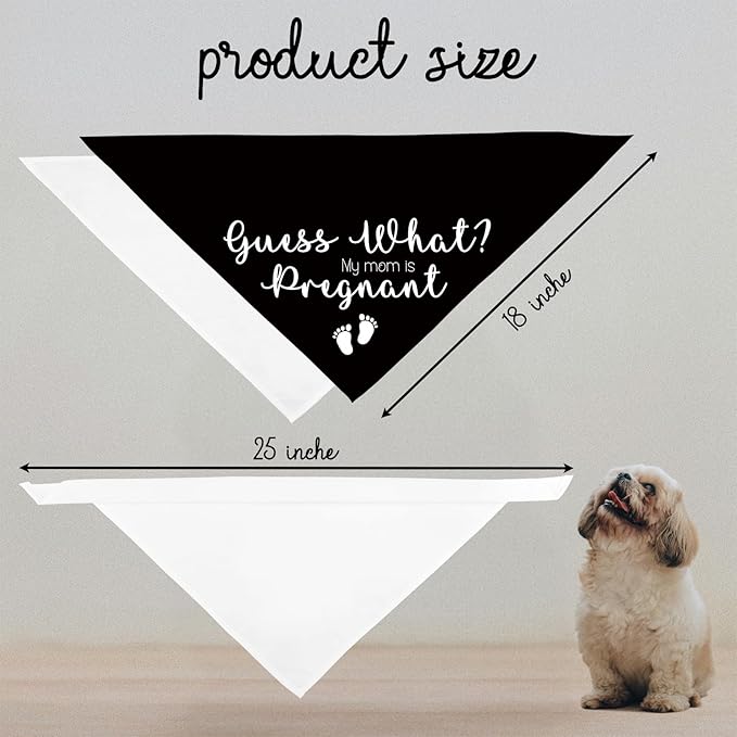 2 Pack Guess What? My Mom is Pregnant Pregnancy Announcement Dogs Bandana Baby Dogs Bandana Dog Pregnancy Announcement Gender Reveal Photo Prop Pet Scarf Accessories for Pet Dog Gifts