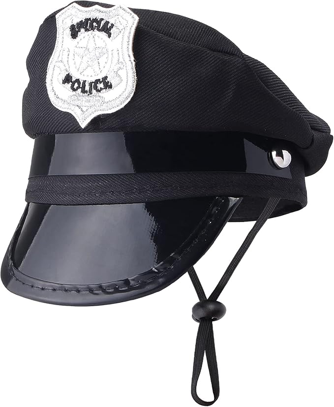 Yewong 2-Piece Pet Police Costume Accessory Set - Dog & Cat Police Hat with Necktie & Dress Up Kit for Halloween & Christmas Cosplay