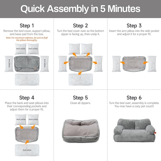 MEWOOFUN Cat Bed for Indoor Cats, Washable Dog Beds for Small Medium Dogs & Cats, Fluffy Cat Couch with Non-Slip Bottom (Black&White, 26.0" L x 19.0" W x 13.0" Th)