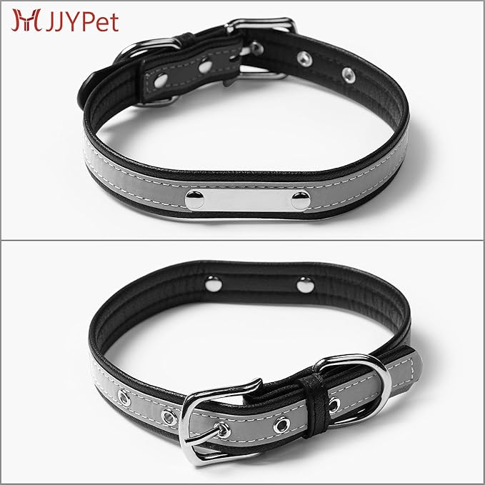 Personalized Reflective Cat Collars with Name Tag and Plated,Engraved Custom Cat Collar with Name and Phone,Kitten Collar with Safety Buckle Adjustable for Cats and Kitten(Black)