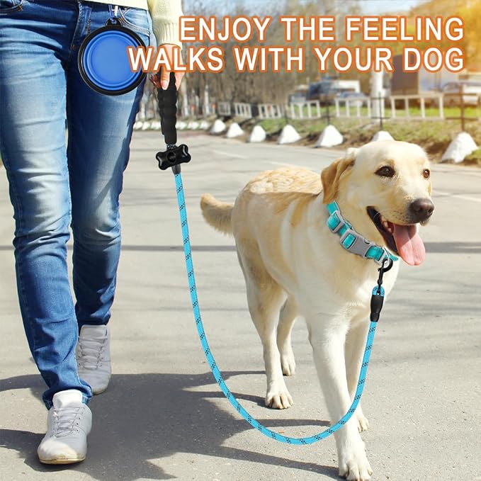 BARKBAY Dog Leashes for Large Dogs Heavy Duty Dog Leash 4/5/6 FT with Comfortable Padded Handle and Highly Reflective Threads for Medium Large Dogs Walking Training Running (5FT-1/2'',Blue)