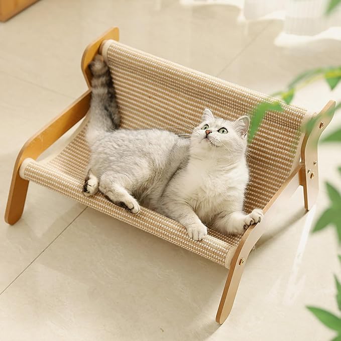 Cat Hammock, 2-in-1 Cat Scratch Pad and Cat Couch for Most Cats, Sisal Cats Scratcher Bed for Home Indoor, Cat Hammock Gifts for Cats