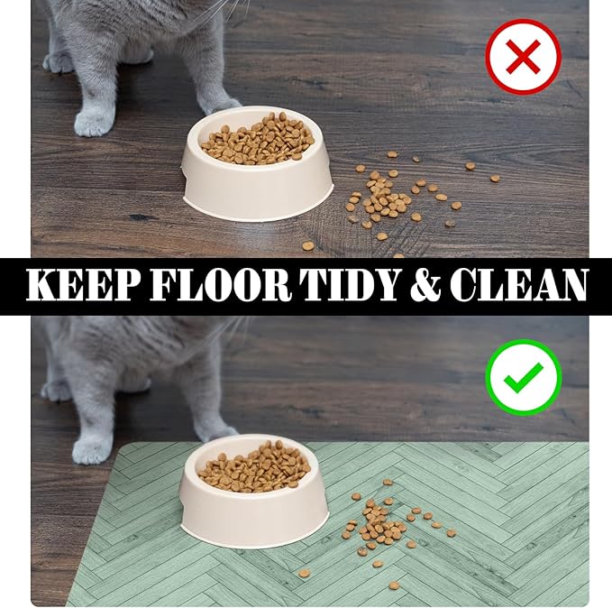 Dog Food Mats for Floors Absorbent, Pet Cat Food Mat - Quick Dry Dog Bowl Mats for Food and Water, Eco-Friendly Boho Pet Supplies