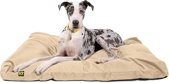 K9 Ballistics Tough Rectangle Pillow XXL Dog Bed - Removable Cover, Washable, Durable & Water Resistant Dog Bed Made for XX-Large Big Dogs 68"x40" Sandstone