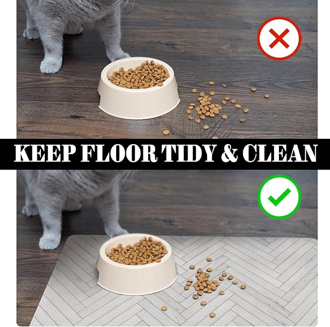Dog Food Mats for Floors Absorbent, Pet Cat Food Mat - Quick Dry Dog Bowl Mats for Food and Water, Eco-Friendly Boho Pet Supplies 12" x 20"