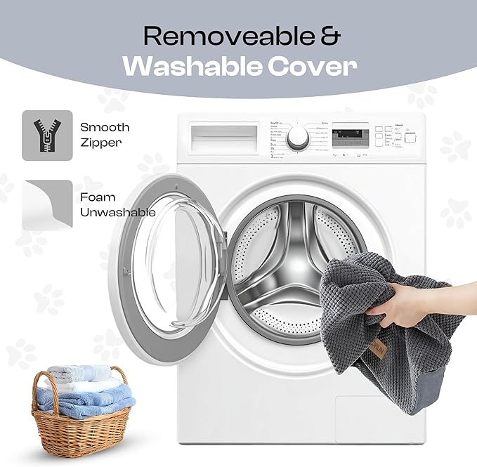 5-Step Curved Dog Stairs for High Beds Up to 30", Non-Slip Foam Pet Ramp for Small and Medium Dogs and Cats, Washable Cover, Soft Climbing Steps for Couch & Sofa