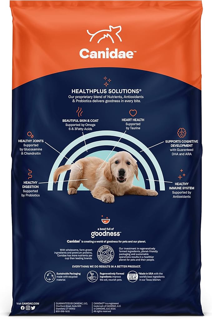 Canidae Pure Limited Ingredient Premium Puppy Dry Dog Food, Real Chicken, Lentil & Whole Egg Recipe, 22 lbs, Grain Free