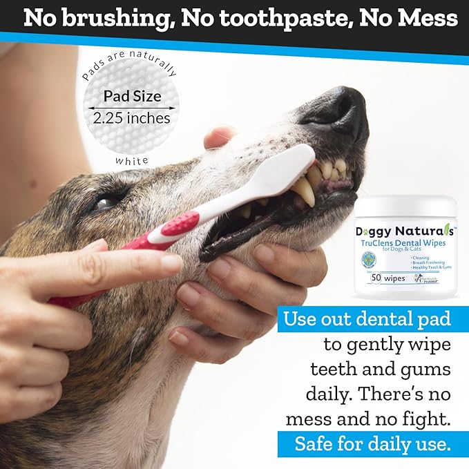 Truclens Dental Wipes fro Cats and Dogs (50 Count)…