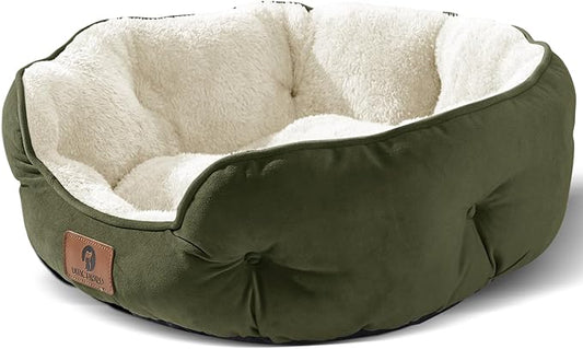 Asvin Medium Dog Bed for Medium Dogs, Cat Beds for Indoor Cats, Pet Bed for Puppy and Kitty, Extra Soft & Machine Washable with Anti-Slip & Water-Resistant Oxford Bottom, Green, 25 inches