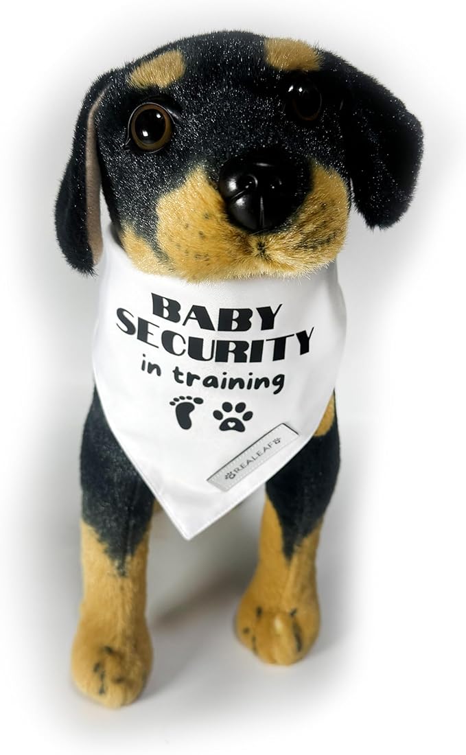 Realeaf Baby Security in Training Dog Bandanas Pet Scarf for Medium and Large Dogs Pregnancy Announcement Pet Accessories Pregnancy Reveal Ideas(Baby Security in Training, Large)