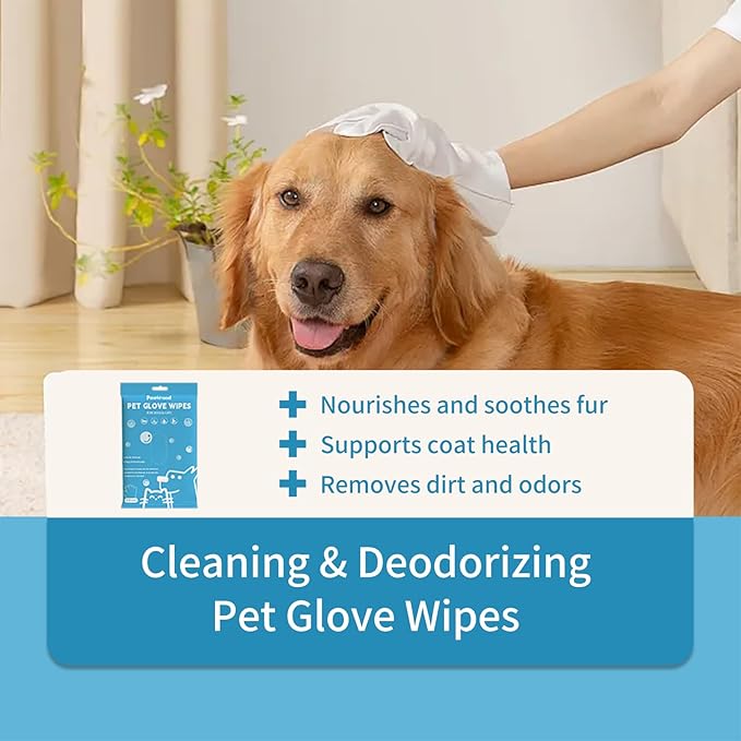 Hypoallergenic Pet Grooming Wipes for Dogs & Cats - Coconut Oil Cleaning & Deodorizing Bathing Wipes with Hydrating Formula for All Body Parts,Dog Cleaning Wipes Remove Odor (3 Pack)