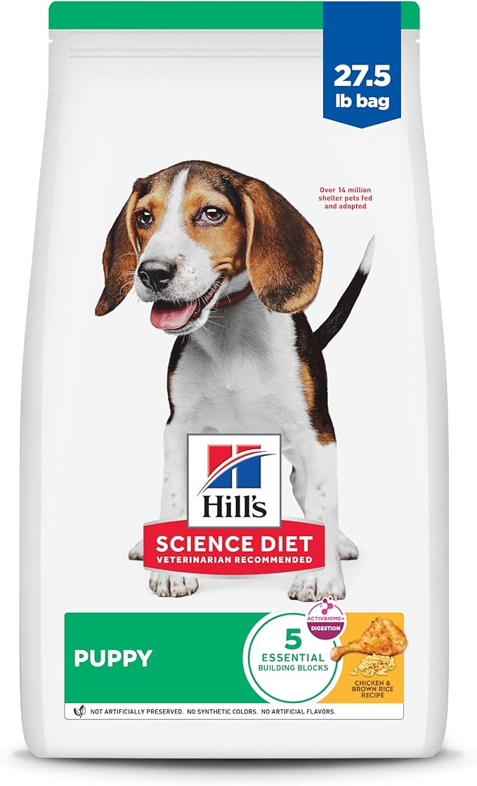 Hill's Science Diet Puppy, Puppy Premium Nutrition, Dry Dog Food, Chicken & Brown Rice, 27.5 lb Bag