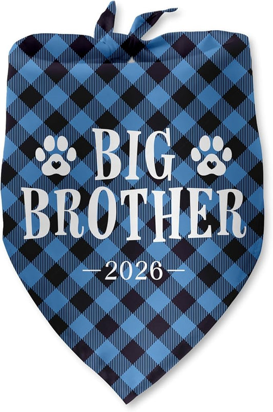 Big Brother 2026 Bandana for Dog Gender Reveal Bandana Pregnancy Announcement Photo Prop for Dog Lover Pet Scarf Accessories for Small Medium Large Dog