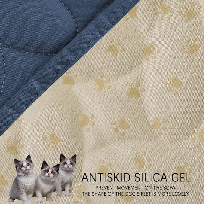 Ameritex Waterproof Pet Bed Cover Anti-Slip Dog Bed Blanket for Sofa and Furniture Waterproof New Pattern Design (Navyblue, 30x90 Inch (Pack of 1))