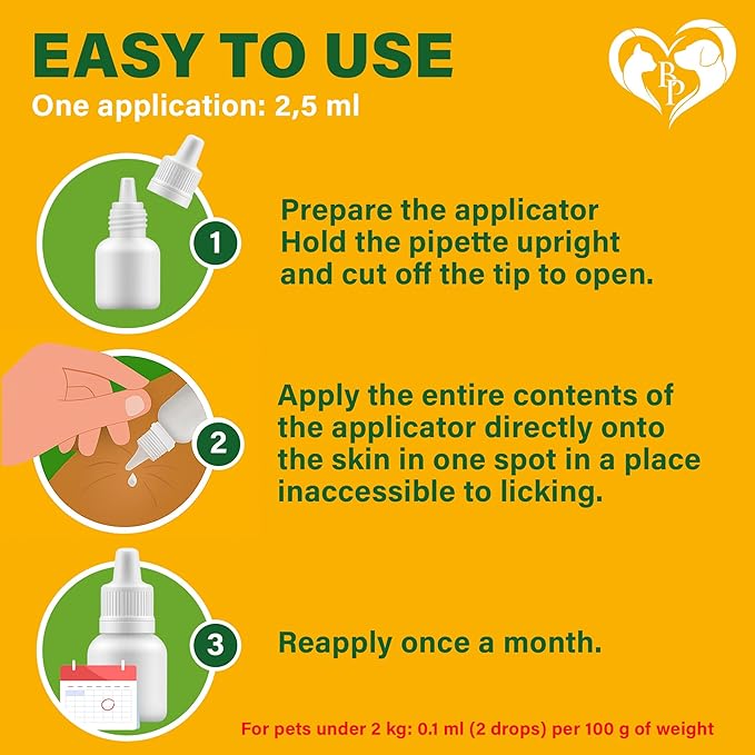 Flea and Tick Prevention for Small Dogs & Cats, Rabbits - Natural Flea Treatment & Pest Control - Topical Flea & Mosquito Repellent for Puppy and Kitten - All Pets