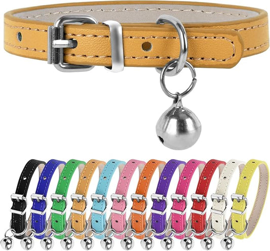 XXS Dog Collar Teacup Dog Collar, Khaki Dogs Collars, Teacup Dog Collars for Small Dogs Cats,Khaki, 3/8 inch Width