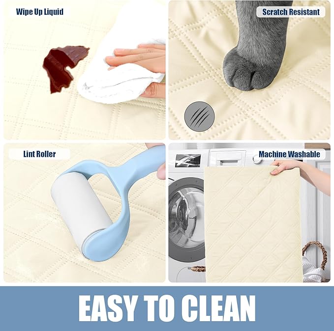 Smiry Waterproof Dog Blanket, Reversible Dog Bed Cover Pet Blanket, Soft Pet Couch Covers for Sofa Washable, Bed Couch Sofa Furniture Protector for Puppy Cat Kids (30"x70", Beige/Beige)