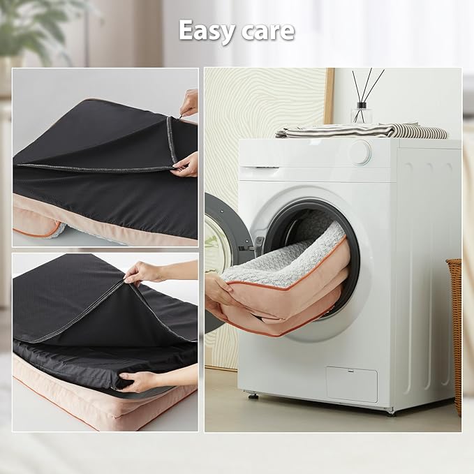 Orthopedic Dog Bed for Large Dogs, Egg Crate Foam Bed for Large Dogs, Equipped with Removable Waterproof Pillow Cover and Anti-Slip Bottom, Pet Bed