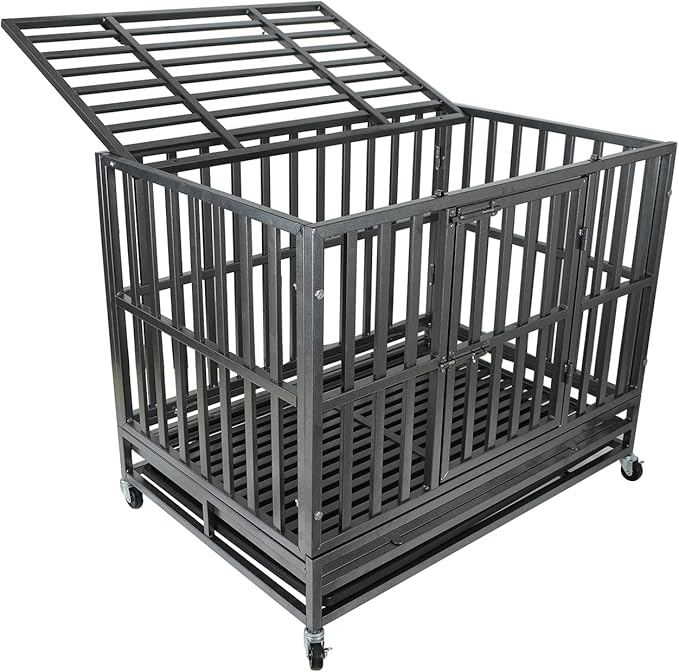 37Inch Heavy Duty Dog Cage Kennel Strong Metal Dog Cage