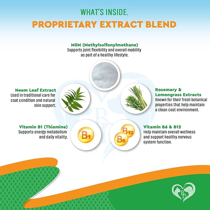 Oral Flea & Tick Prevention for Dogs and Cats - Natural Flea Control and Medicine & Treatment for Small and Large Dogs - Multivitamin Drops Supplements for Pets Made in USA