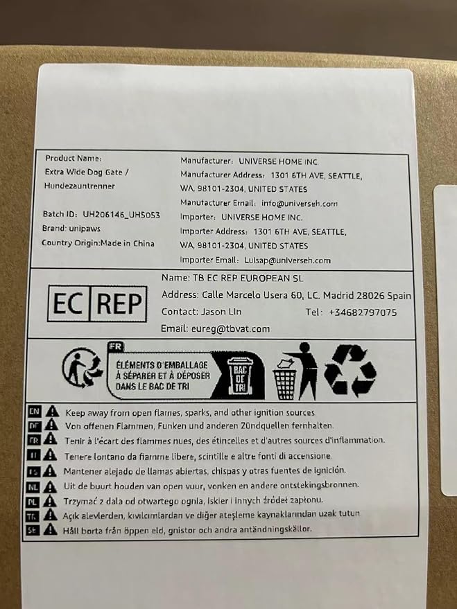 unipaws 144" Extra Wide Dog Gate and Pet Playpen, Free Standing Tall Dog Fence with Walk Through Door, Barriers for Home, Use as Indoor Cats Pen, Rabbit Pen, Espresso