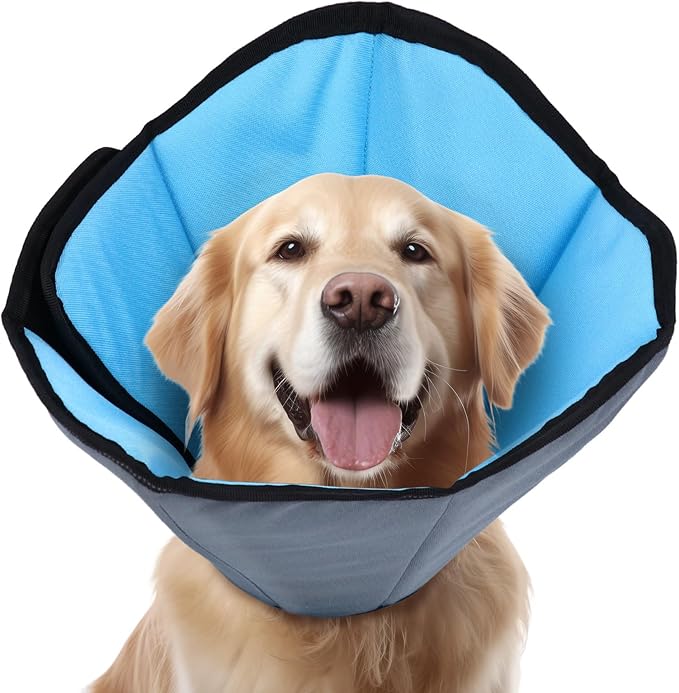 Dog Cone Collar for Dogs After Surgery Extra Long, Adjustable Comfy Dog Elizabethan Pet Collar Cone for Large Dogs Anti-Lick Protective Wound