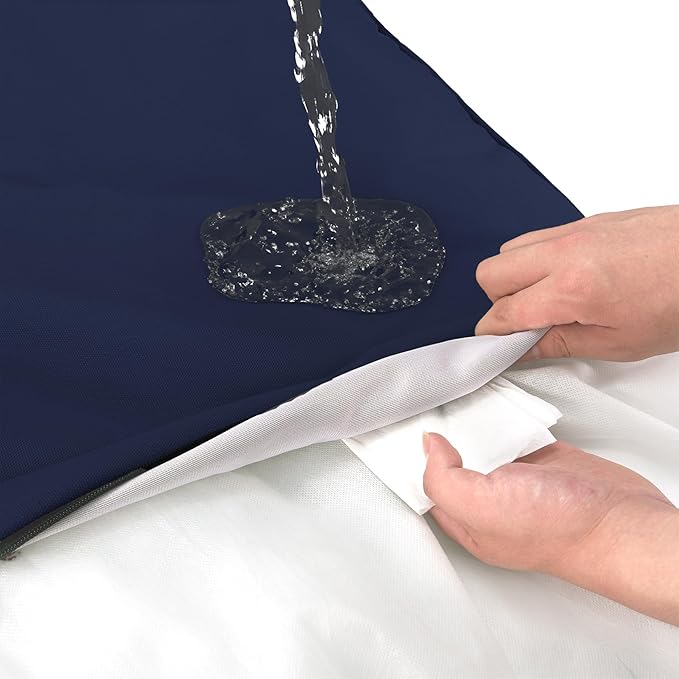 Sytopia 36 Inch Canvas Dog Bed for Large and Medium Dogs, Outdoor and Indoor Pet Bed, Waterproof Washable Removable Cover, Patio Pet Pad, Dark Blue