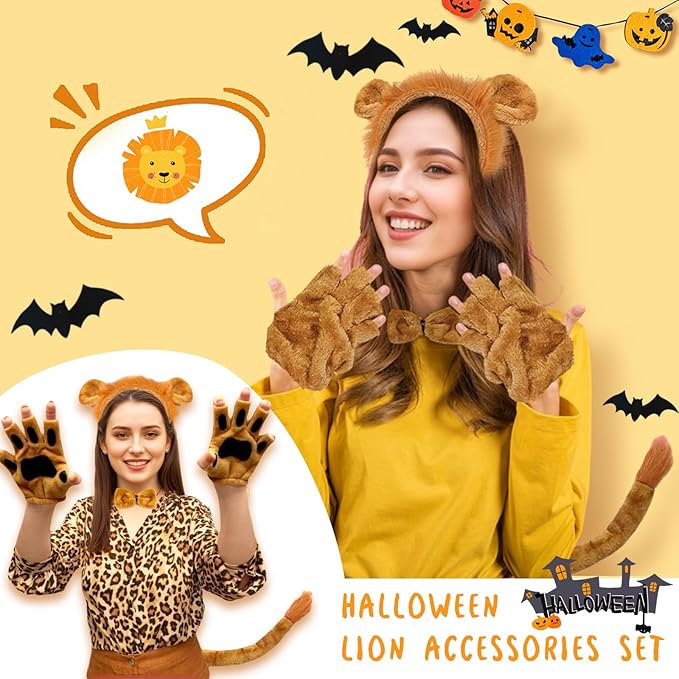 ONEPEACE Halloween Animal Costume Accessory Set for Halloween Party, Birthday, Christmas, Cosplay Animal Fancy Dress up