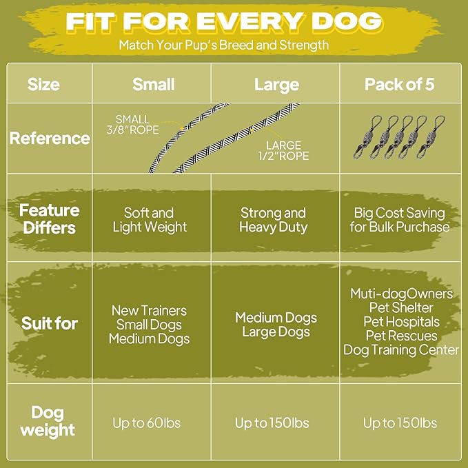 Fida Slip Leads for Dogs - 4 FT x 1/2" Heavy Duty Comfortable Strong Rope Leash for Large, Medium Dogs - No Pull Pet Training Leash with Highly Reflective, Grey