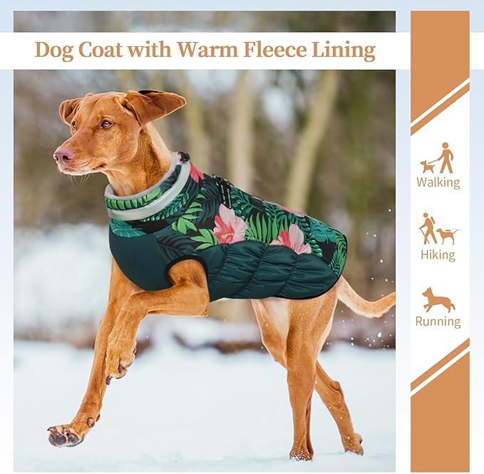 Dog Coats for Small Dogs, Puppy Coat, Warm Winter Jacket, XS Dog Coat with Harness Built in, Waterproof Pet Cold Weather Coats, Puppy Winter Clothes Snowsuit Chihuahua Maltese,XS