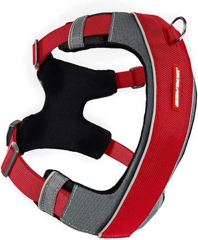 EzyDog X-Link Dog Harness – Reflective and Padded No Pull Dog Harness for Training and Everyday Walks with 2 Leash Attachment Points (Medium, Red)