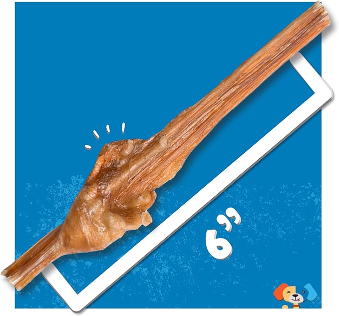 Jack&Pup 6 Inch Bladder Bully Sticks for Small Dogs (30 Pack) Single Ingredient Dog Treats, Puppy Chew Sticks