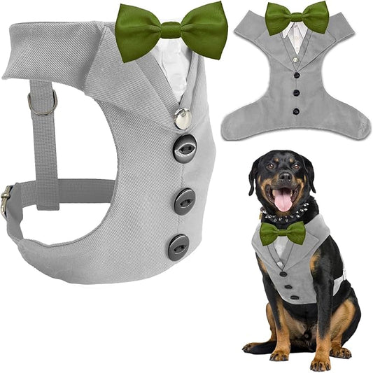 AVERYDAY Dog Tuxedo for Wedding Outfit, Dog Suit and Tie Costumes for Birthday, Halloween, Cosplay, Christmas Party, Pet Formal Wear with Bowtie, Tux for Medium Large Dogs, Bulldog, Labrador, Husky