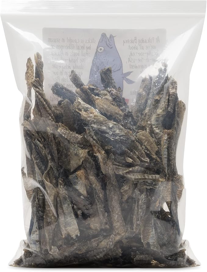 Polkadog Cod Skins for Dogs (12oz Shortie) - Single Ingredient, Wild-Caught Fish Skin Dog Treats for All Breeds – High in Lean Protein & Omega-3. Hypoallergenic, Grain Free. Handcrafted & Made in USA