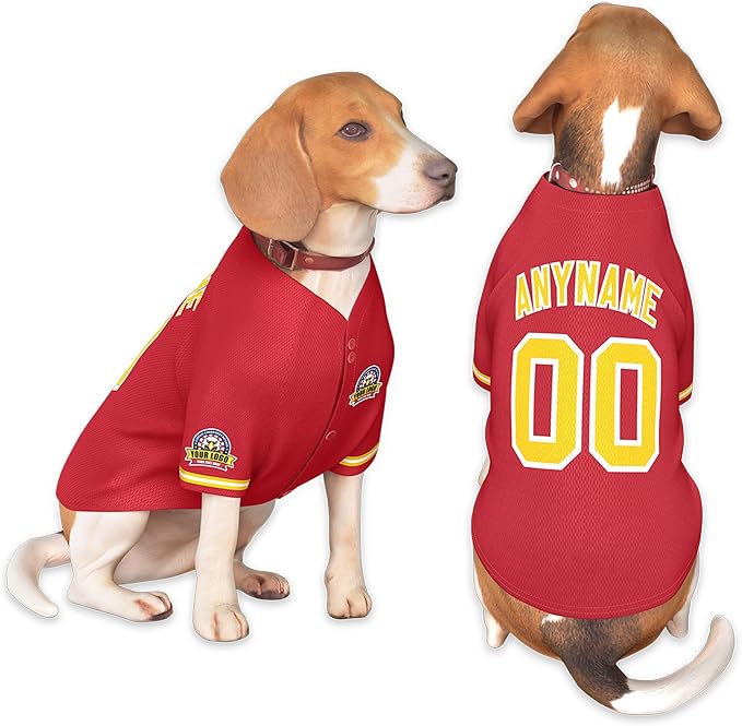 Custom Dog Baseball Jersey with Name Number Logo for Small Pet Dogs-Personalized Dog Shirts