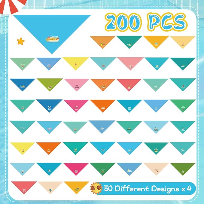 100 Pcs Dog Bandana Bulk with Sayings Summer Pet Triangle Scarf Bibs Washable Puppy Kerchief Adjustable Grooming Supplies for Small Medium Large Dog Cat Costume Accessories