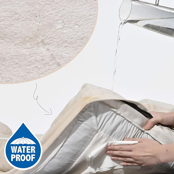 Comfort Expression Orthopedic Dog Bed for Extra Large Dogs 42x30 Inch, Waterproof Supportive Egg Crate Foam XL Pet Bed with Removable Bolsters, Dog Couch with Washable Cover & Non-Slip Bottom, Beige