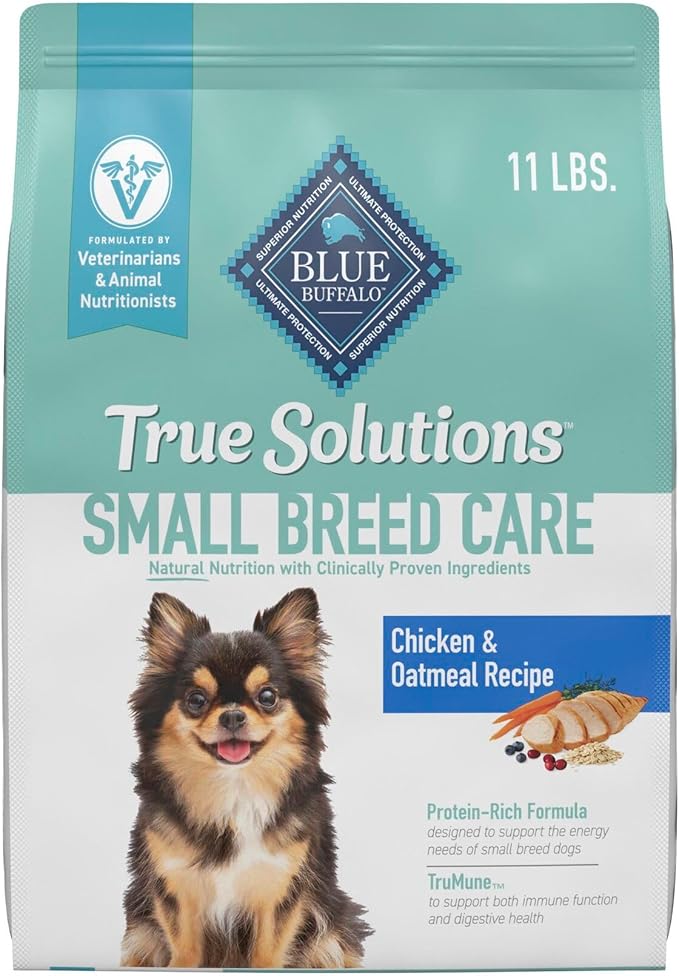 Blue Buffalo True Solutions Small Breed Care Natural Dry Dog Food for Adult Small Breed Dogs, Chicken, 11-lb. Bag