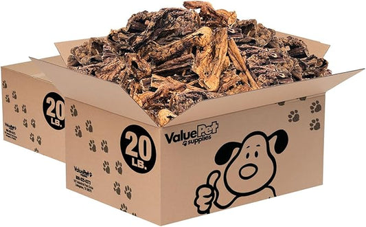 ValueBull Lamb Lung Sticks, Premium 40 Pounds Bulk Pack - All Natural Dog Chews, Grass-Fed, Single Ingredient