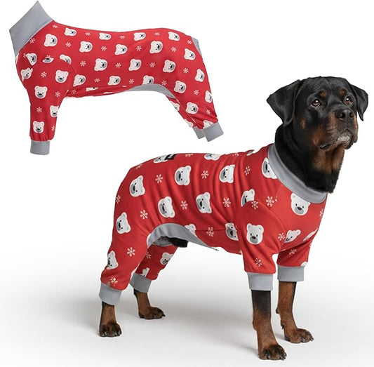 Spark Paws Dog Christmas Pajama, Dog Recovery Suit Male, Onesie, Ultra-Soft and 4-Way Stretch, for Small Medium and Large Breeds - Polar Bear - 4XL