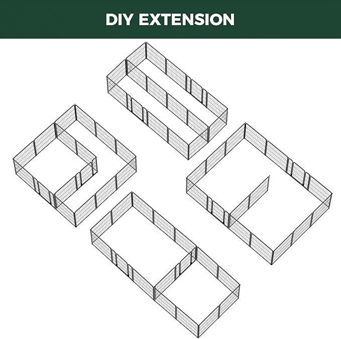 FXW Homeplus Unleashed Indoor Dog Playpen - Stress-Free and Safe Play, Heavy Duty 32 Inch 16 Panels Dog Pen with Connectors (Pack of 2) for Small and Medium Dogs, Black│Patented