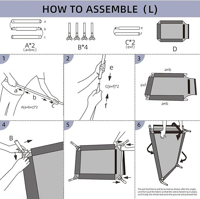 pettycare Elevated Outdoor Dog Bed - Raised Cot for Large Dogs, Heavy Duty Pet Cots Waterproof, Cooling, Washable Breathable Teslin Mesh, Durable, Non Slip, 42 Inch, Black