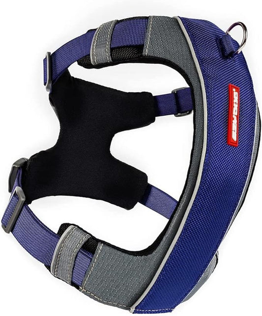 EzyDog X-Link Dog Harness – Reflective and Padded No Pull Dog Harness for Training and Everyday Walks with 2 Leash Attachment Points (Large, Blue)