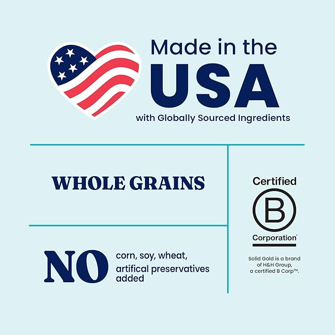 Solid Gold Bison Dry Dog Food for Large Dogs – High Protein, Whole Grain Kibble with Real Bison, Brown Rice & Omega 3 – Large Kibble w/Probiotics for Gut Health - Adult Dog Food - Nutrientboost™–22LB